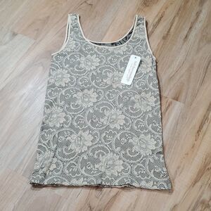 🔺️NWT Soft Surroundings Nude & Black Seamless Stretch Sleeveless Top One Size